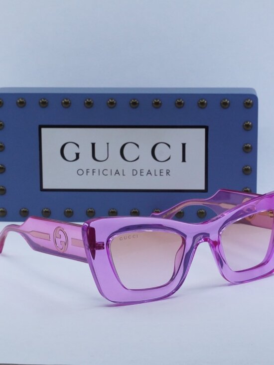 Gucci GG1552S 003 Cat Eye Sunglasses - Magenta / Orange to Violet main image 12